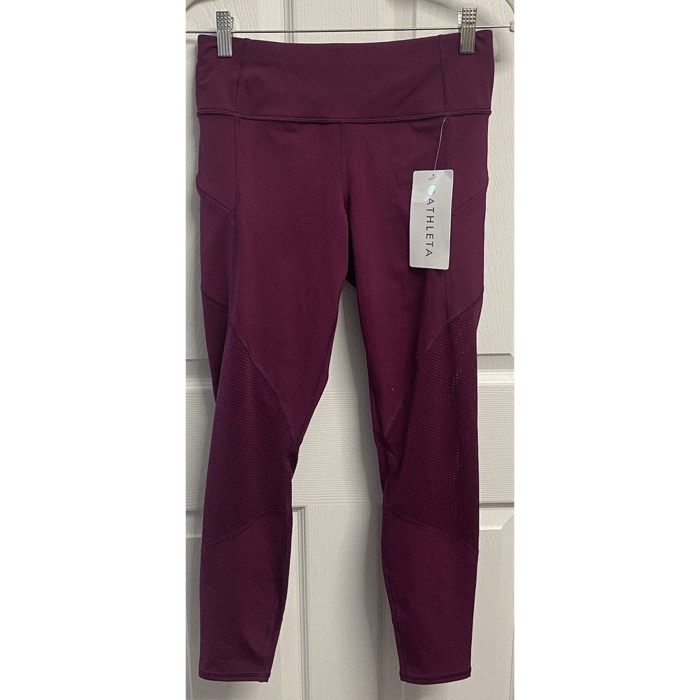 Athleta Women Contender Mesh 7/8 Capri in Powerlift Violet Blush Legging NWT-S